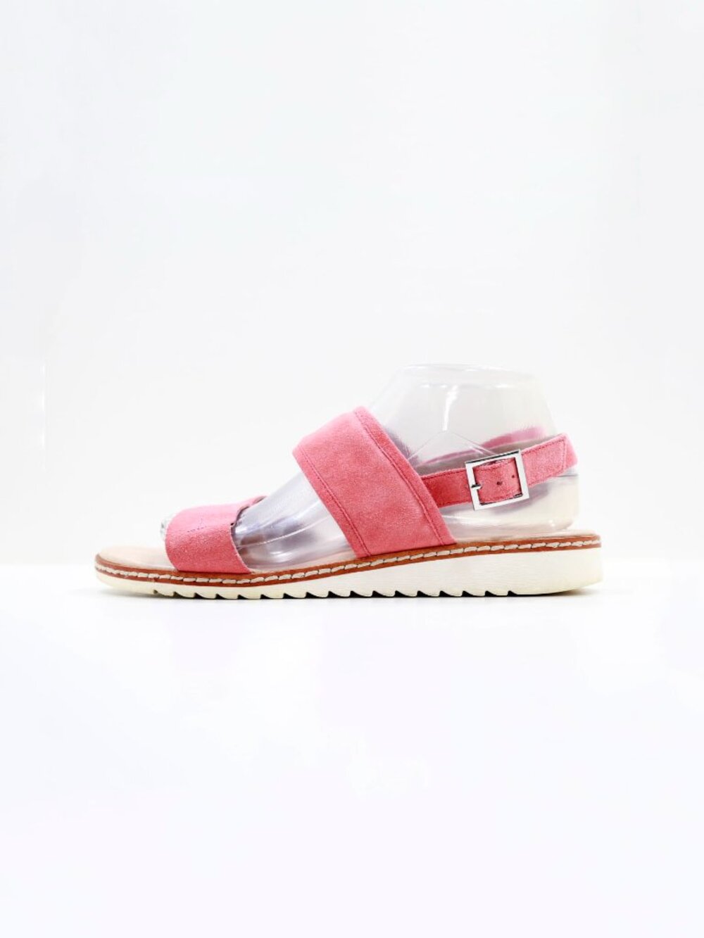 Caslon Claire Salmon Pink Suede Leather Flat Slingback Sandals - 9.5